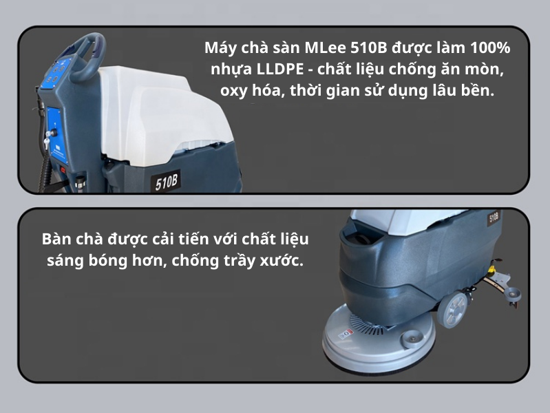 Sự cải tiến về chất liệu tạo nên máy chà sàn liên hợp dùng pin MLee 510B