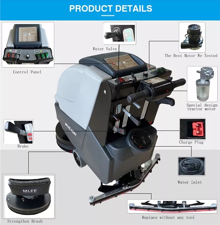 Các bộ phận của máy chà sàn đẩy sau MLee 20BT
