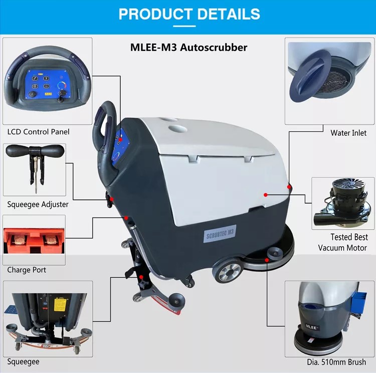 Các bộ phận của máy chà sàn liên hợp đẩy tay MLee 530H