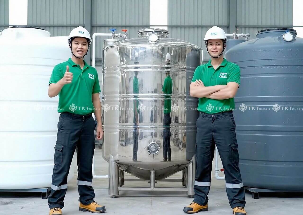 nhan vien tkt ve sinh bon chua nuoc