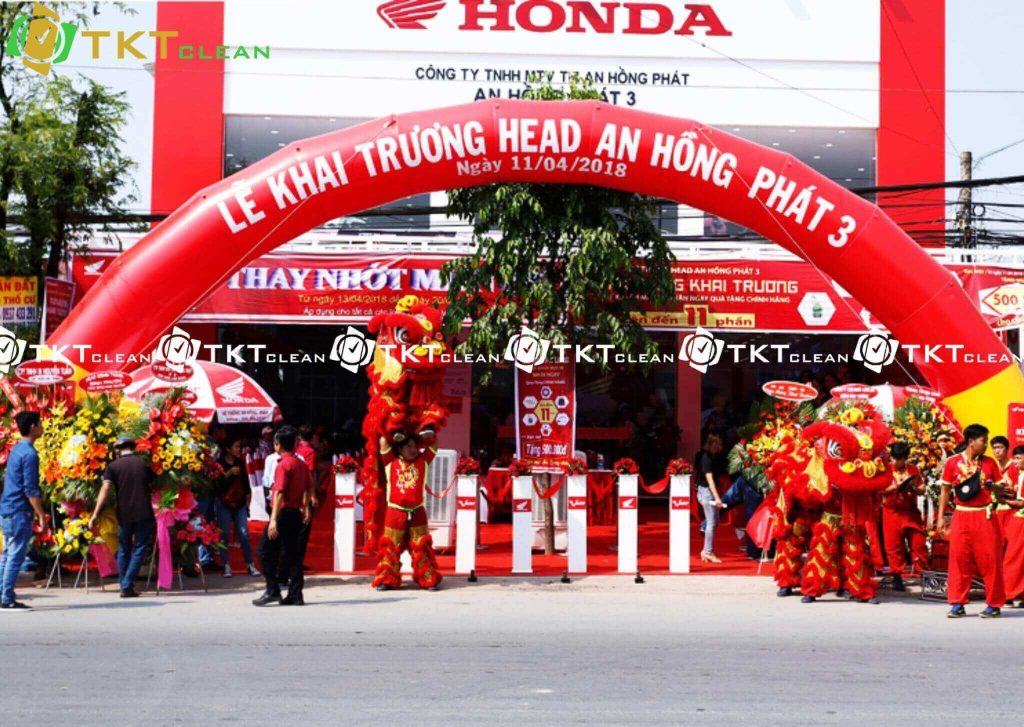 vệ sinh sự kiện khai trương honda
